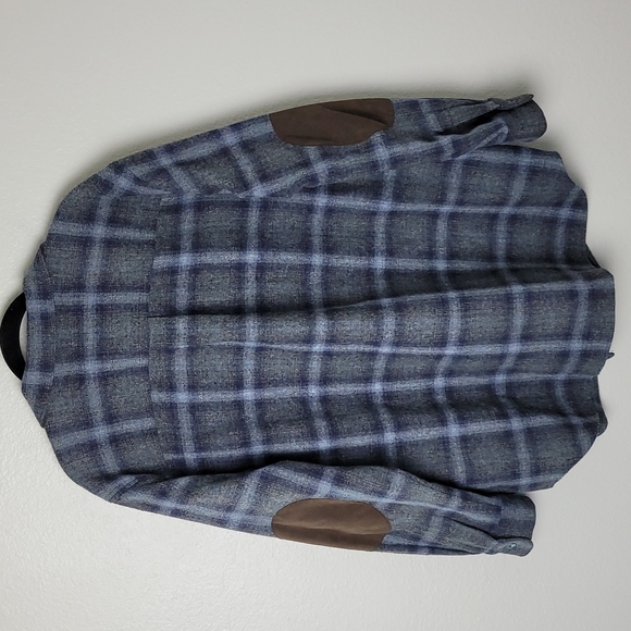 Jones Jeans Wool Plaid Shacket Button Down Chest Pockets Longsleeve Shirt Jacket - Picture 5 of 9